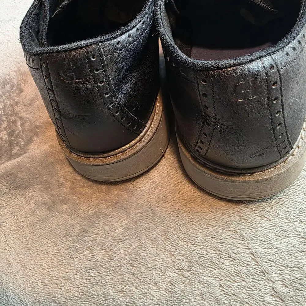Cole Haan Dress Shoes Mens 12 Black Leather Grandseries Comfort Derby Lace Up